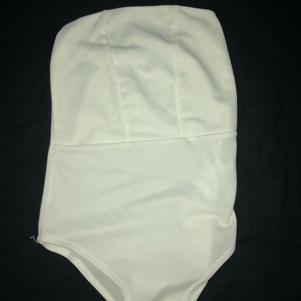 white bodysuit with choker